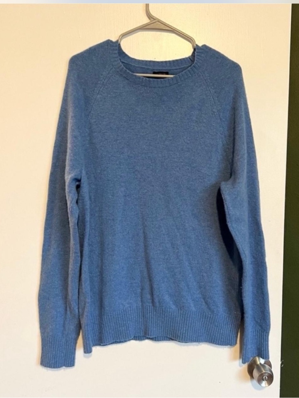 J. Crew blue polyamide lambswool blend pullover sweater 
size large